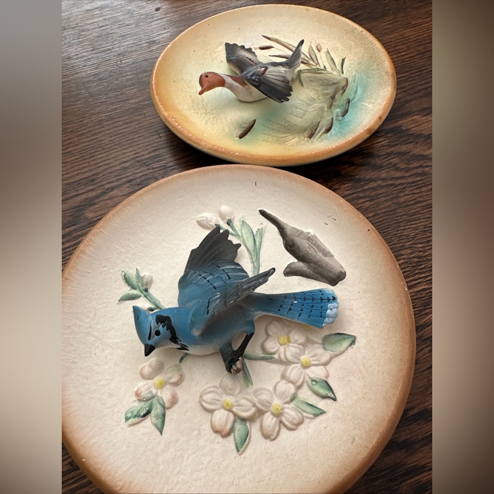 Napco hand-painted 1962 bird plates. national pottery company. $20 or 2 for $16